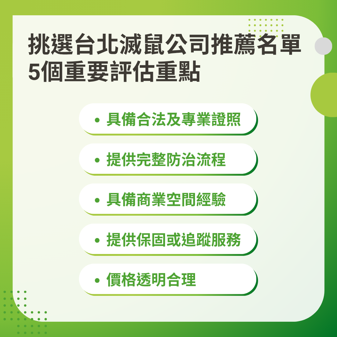 如何挑選台北滅鼠公司推薦名單